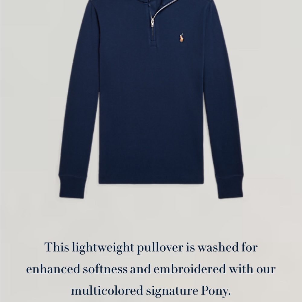 Polo by Ralph Lauren Navy Long-Sleeve Quarter-Zip Pullover Shirt
